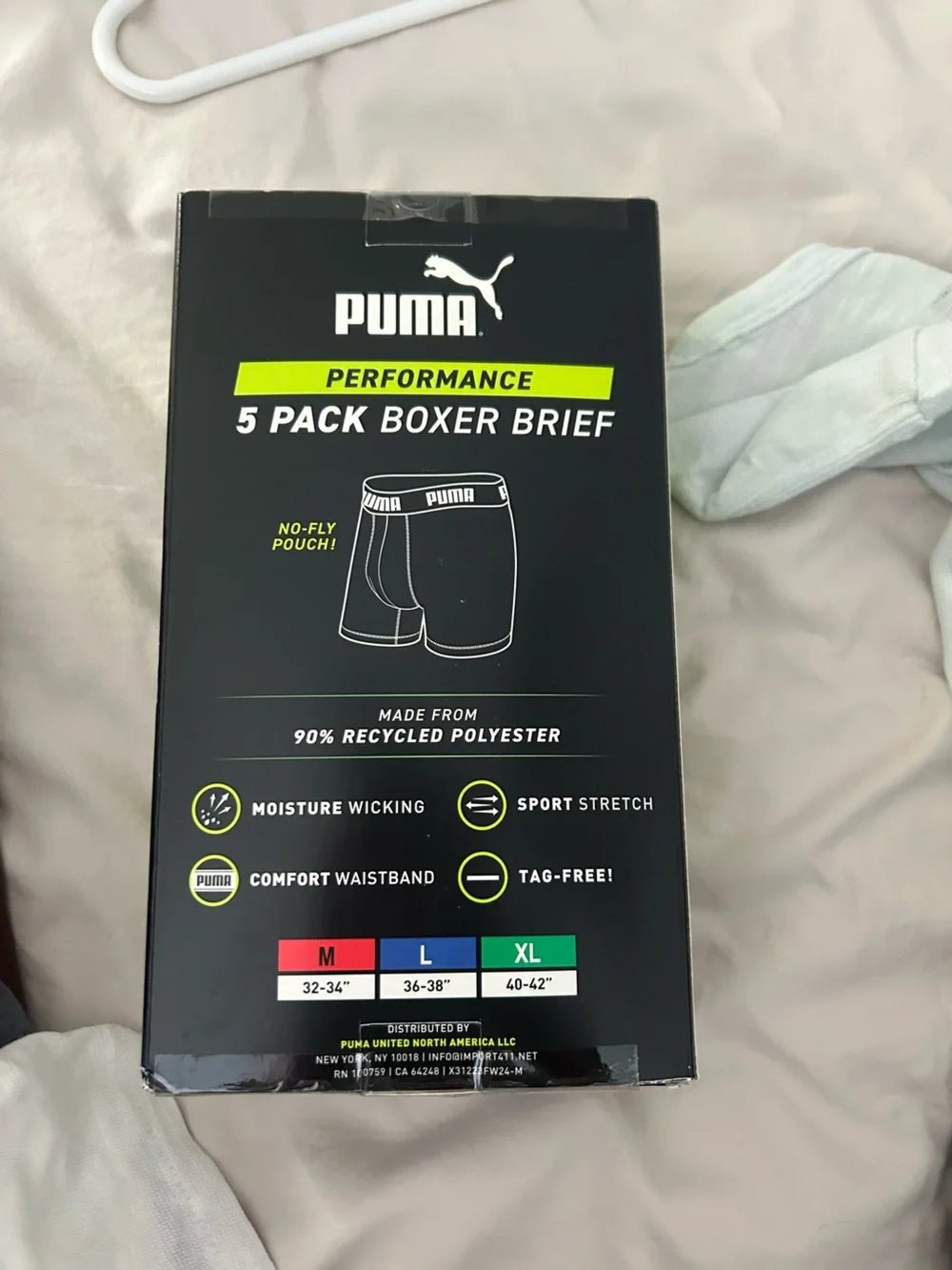 Puma Sportluxe Men's Black Boxer Briefs 5-Pack